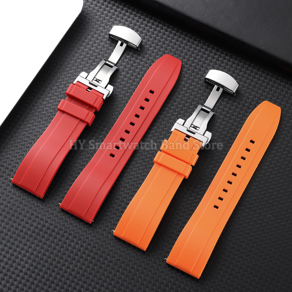 18mm 20mm 22mm 24mm Silicone W - Suede Strap Watch ulasan dan harga