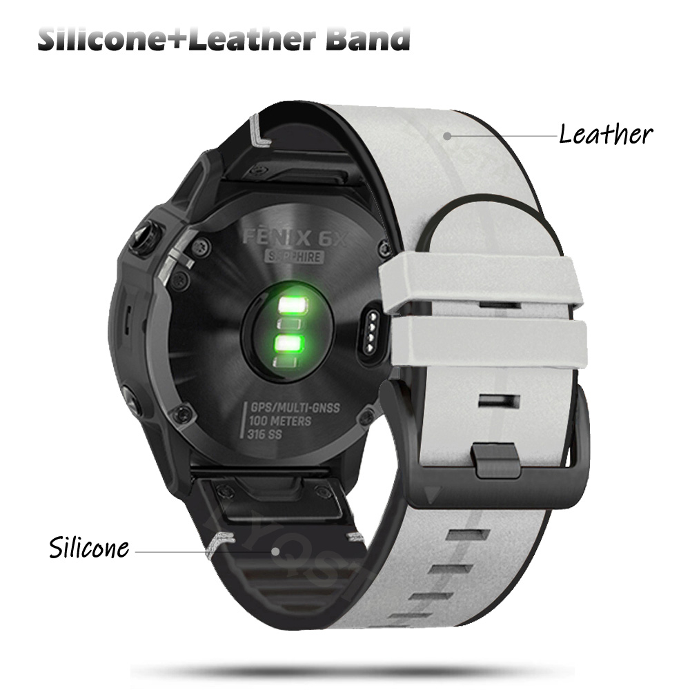 22mm 26mm QuickFit Leather + S - Silicone Watch Band 22Mm ulasan dan harga