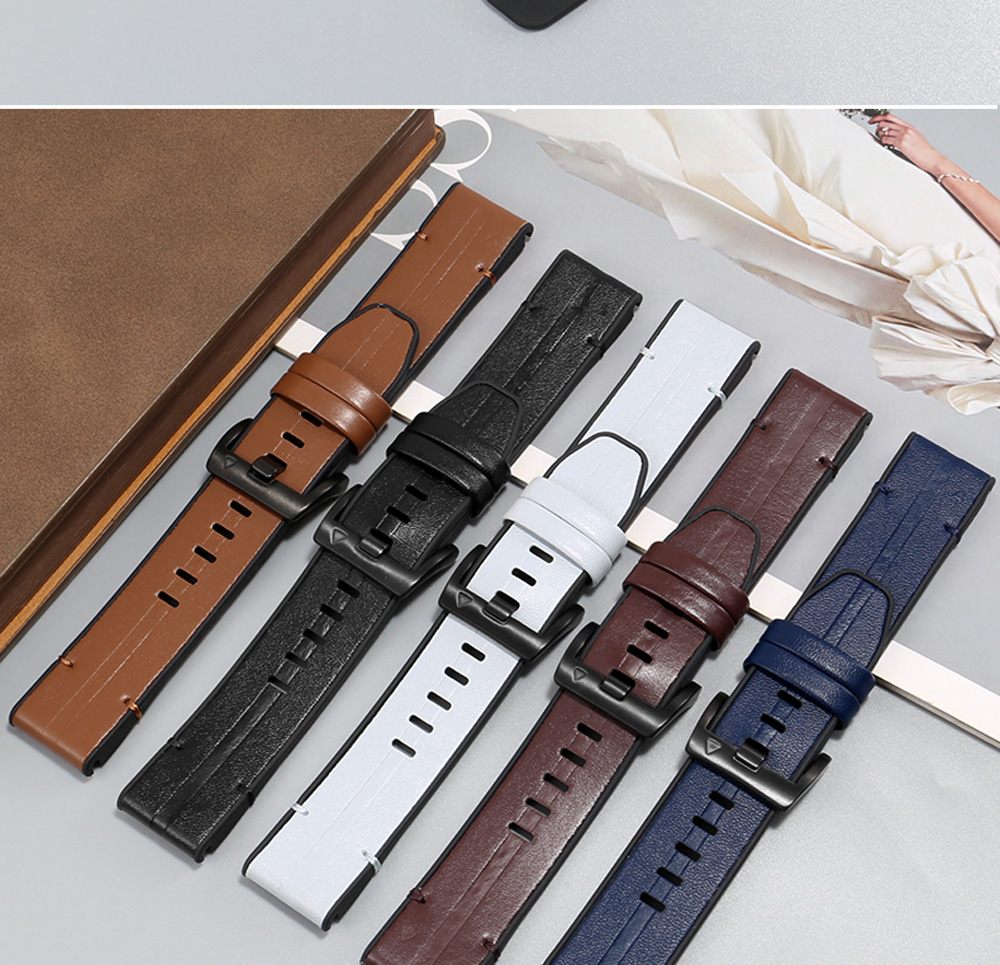 22mm 26mm QuickFit Leather + S - Silicone Watch Band 22Mm ulasan dan harga
