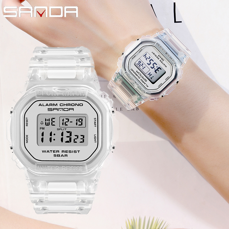 SANDA White Fashion Sport Watc - Rubber Strap Diver ulasan dan harga