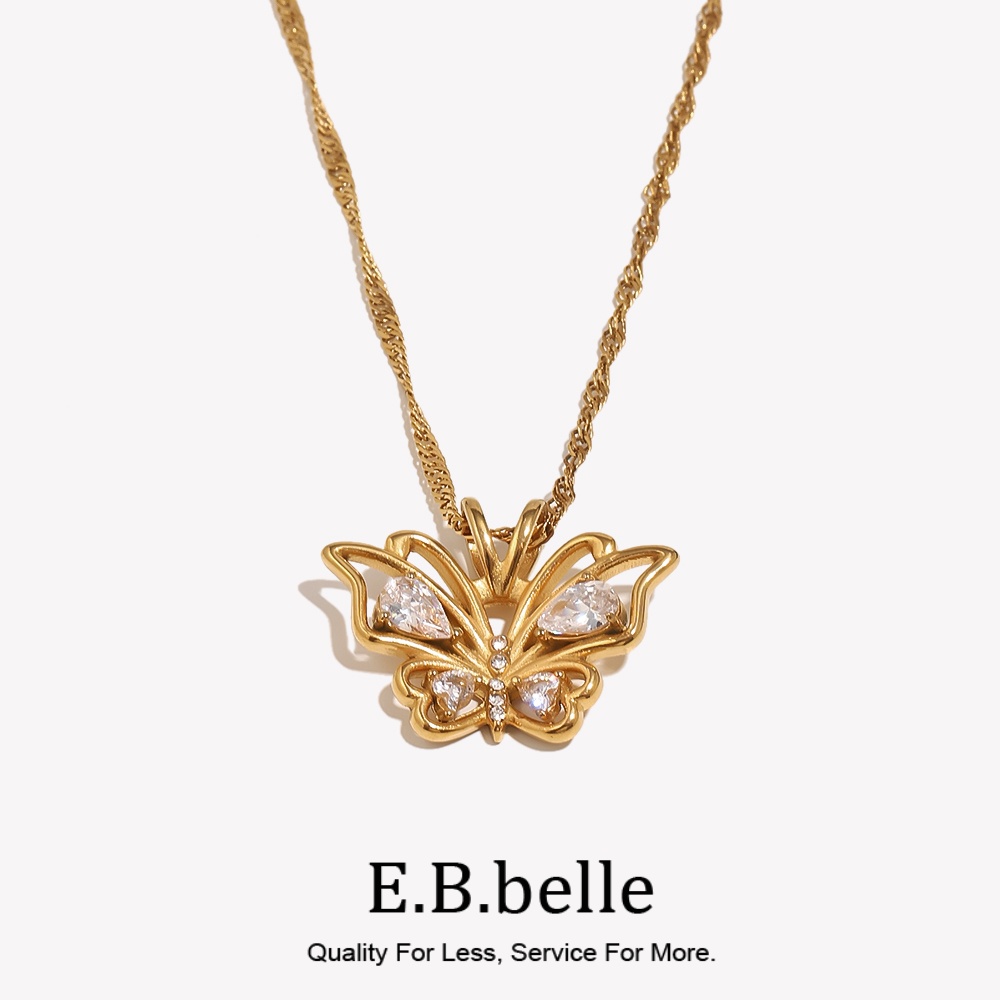 E.B.belle Jewelry Stainless St - Butterfly Clasp Deployant ulasan dan harga