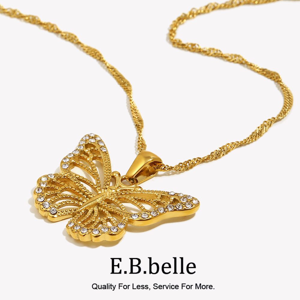E.B.belle Jewelry Stainless St - Butterfly Clasp Deployant ulasan dan harga