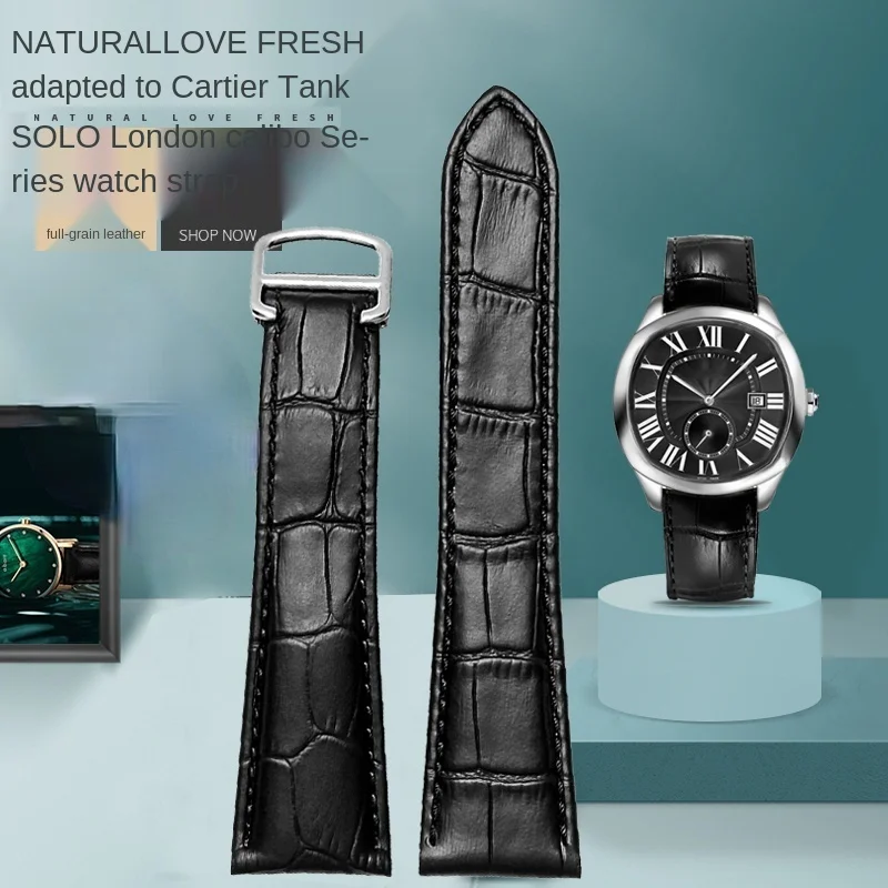 Watchband Genuine Leather Watc - Cartier Watch Tank ulasan dan harga