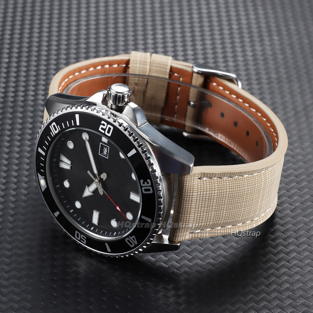Leather Watch Strap with Plaid - Suede Strap Watch ulasan dan harga