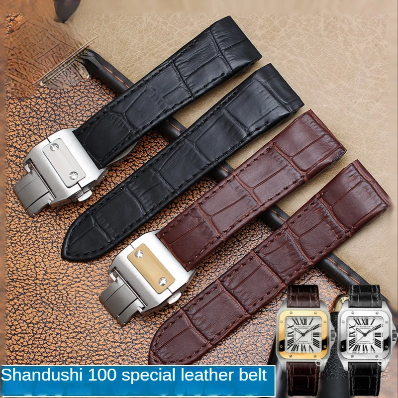 Genuine Leather Watchband for  - Cartier Watch Tank ulasan dan harga