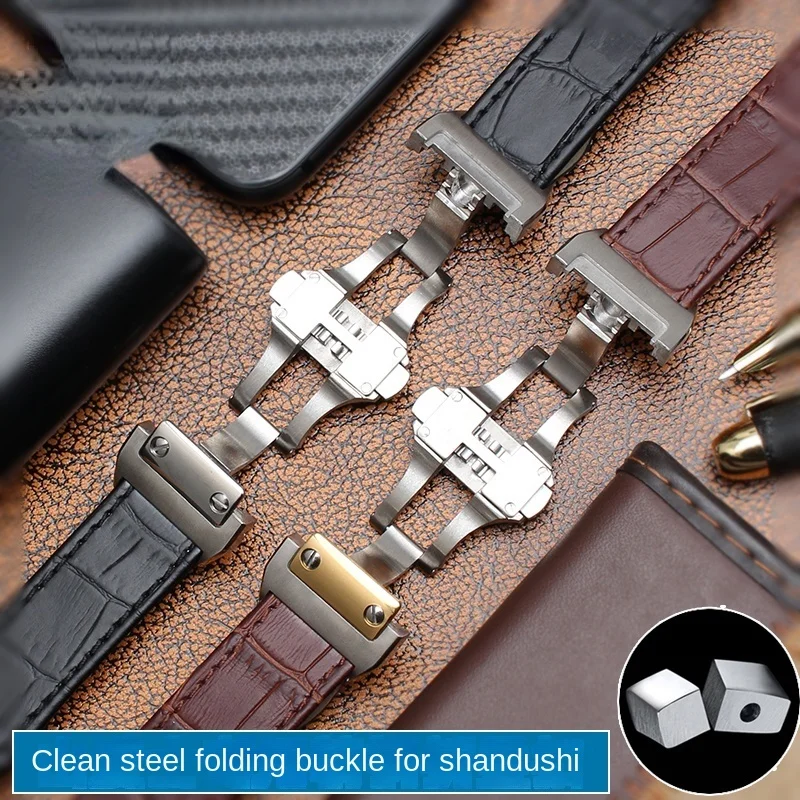 Genuine Leather Watchband for  - Cartier Watch Tank ulasan dan harga