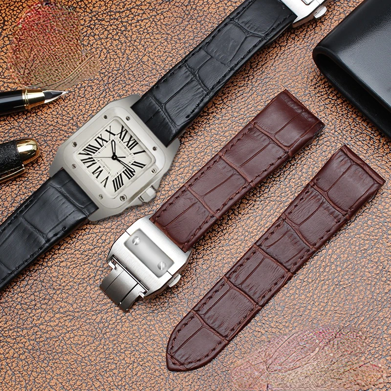 Genuine Leather Watchband for  - Cartier Watch Tank ulasan dan harga