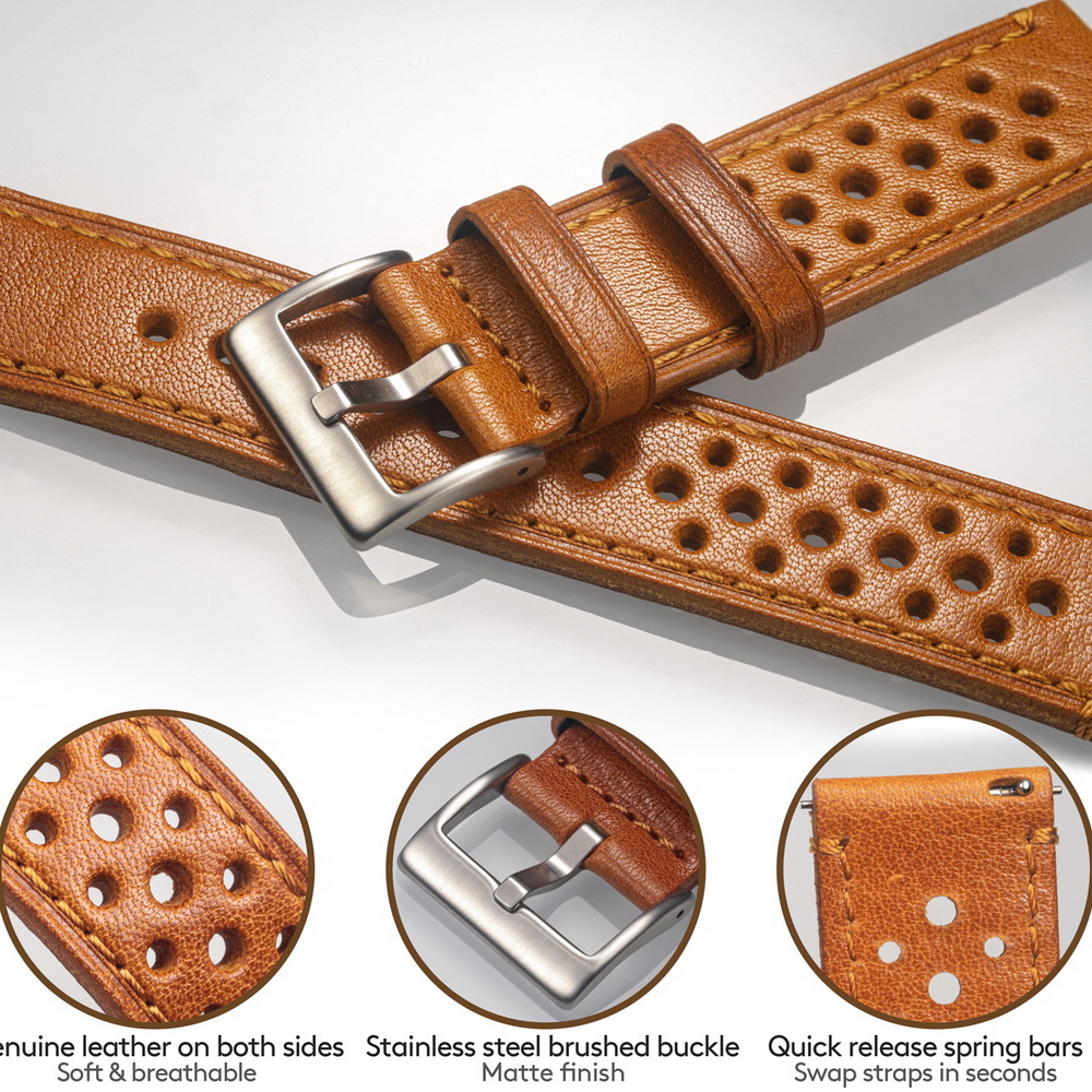 Hemsut Cowhide Watch Band Quic - Canvas Strap Watch ulasan dan harga