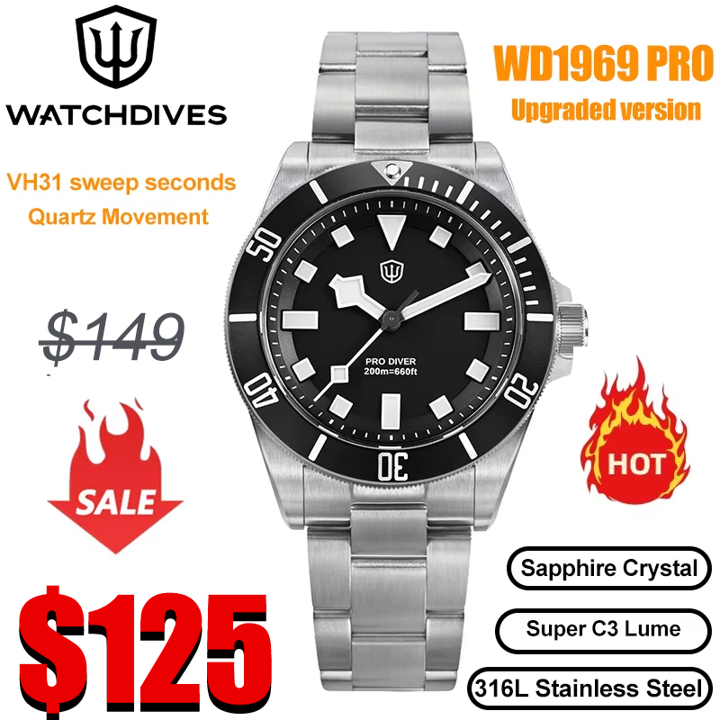 Watchdives WD1969 Pro 38mm Qua - Rolex Watch Submariner ulasan dan harga